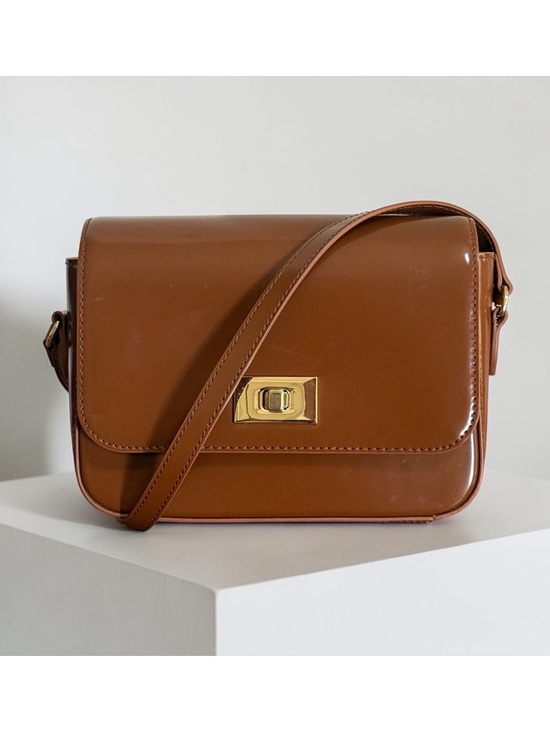 J. Crew Handbags - NWT J.Crew Cognac Brown Tan Polished Leather Crossbody Bag! NEW!
